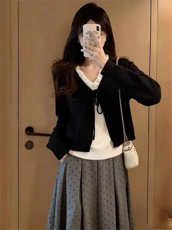 لينة محبوك الأحمر المتضخم سترة معطف شتاء جديد Sle فضفاضة تناسب ملابس خارجية مريحة كسول فتاة الشتاء الدافئة معطف ort