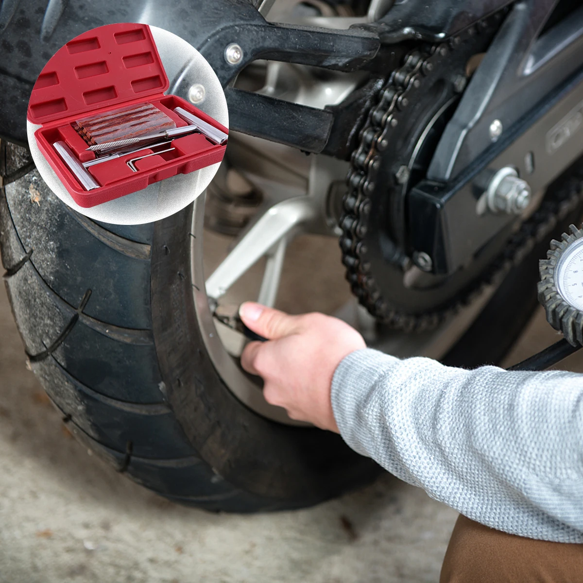 

24pcs 1 Set Tire Tool Portable Lightweight Bike Auto Motorcycle Car Repair Kit Multi-Function Cycling Accessory Road Bike Repair