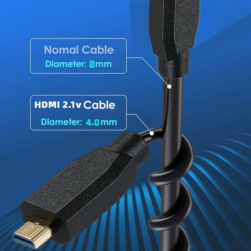 0.3m OD4.0mm 2.1V 8k@60hz Micro HDMI - compatible with Mini HDMI - compatible male 90 Degree C-D Adapter Cable