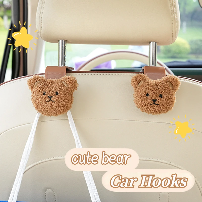 

Kawaii Bear Car Back Seat Hook Auto Back Seat Storage Organizer Hanging Storage Holder For Handbag Purse Bags Clothes Coats