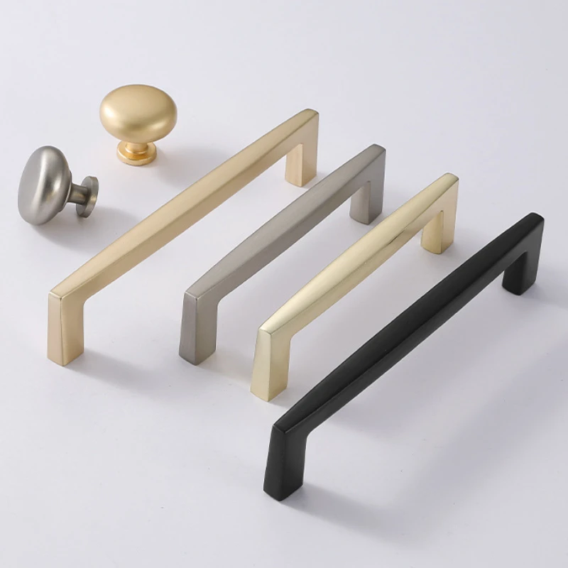 Nordic Light Luxury Zinc Alloy One Line Wardrobe Long Handle Thickened Furniture Hardware Cabinet Drawer Cabinet Door Handle