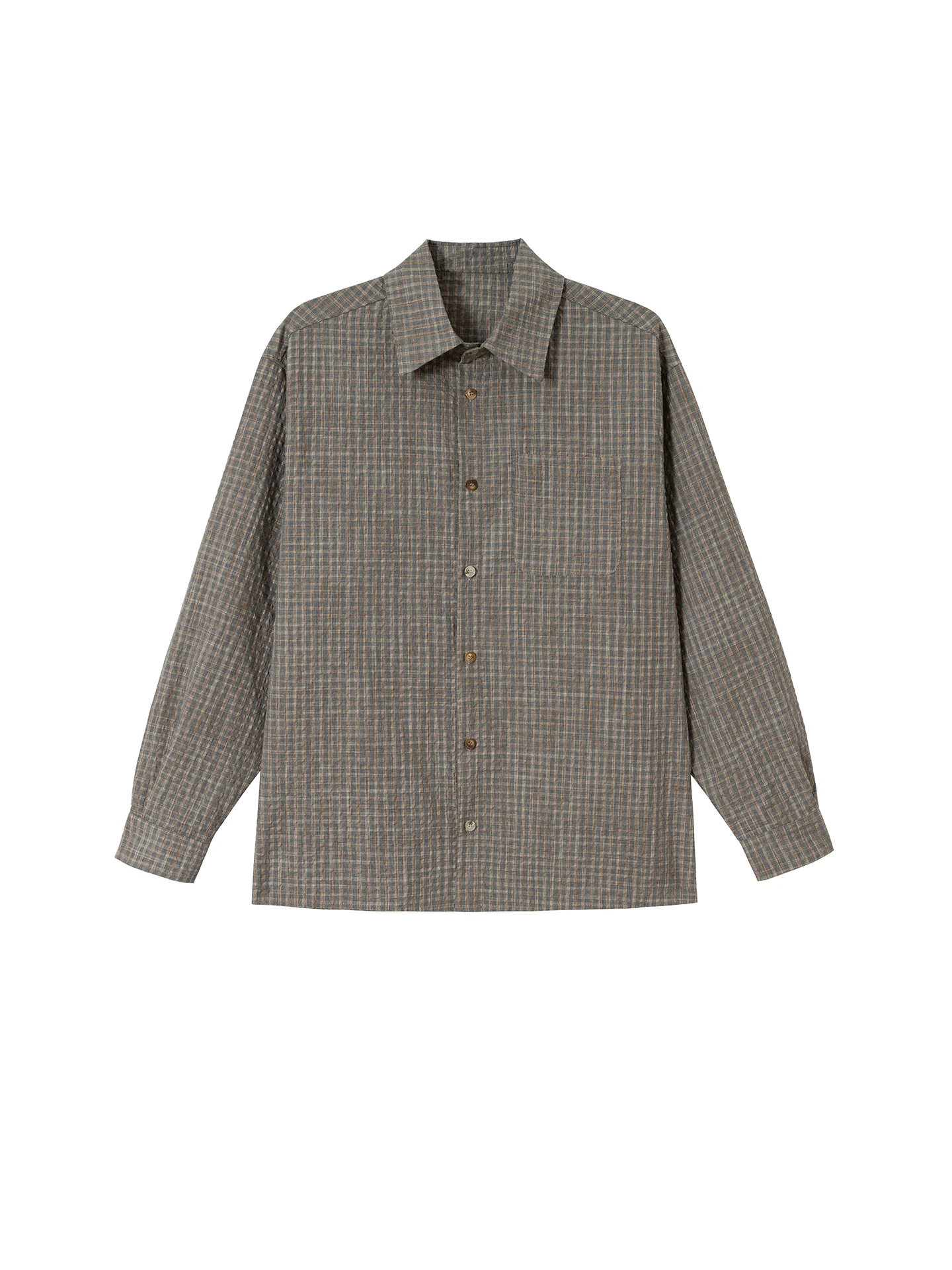 

American Retro Men's Plaid irt Spring New Loose Casual Texture Sensation Long Sve Button up Casual irt for Couples