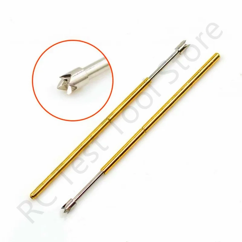 100PCS Spring Test Probe PL75-Q2 4-claw Head Test Pin Head Dia 1.3mm Length 33.35mm Needle Dia 1.02mm Spring Pogo Pin PL75-Q