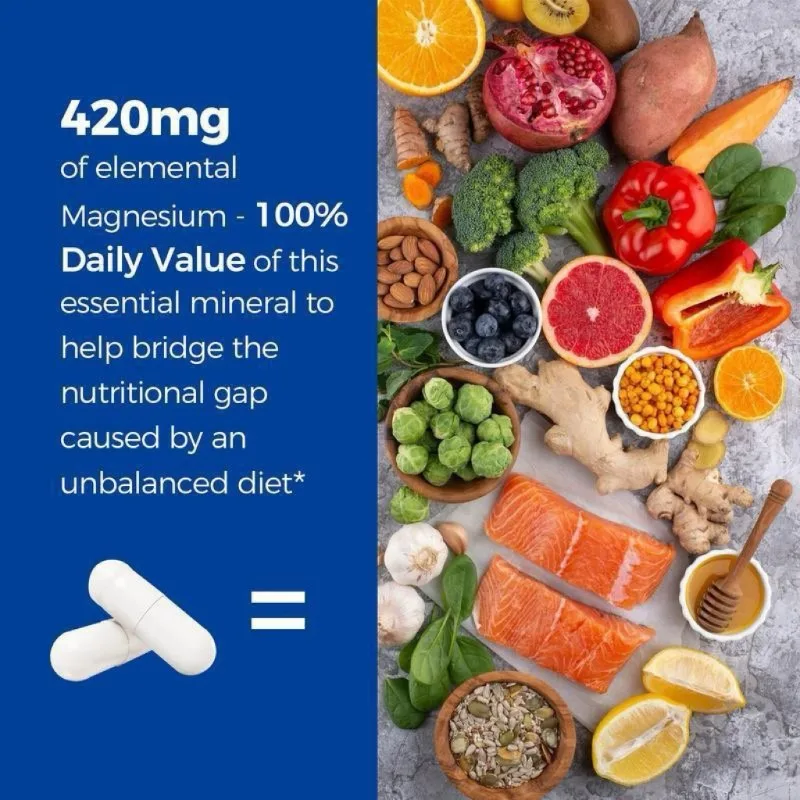 10 in 1 Magnesium Complex, 420mg Per Serving, Bone and Digestive Health Support -60 Capsules