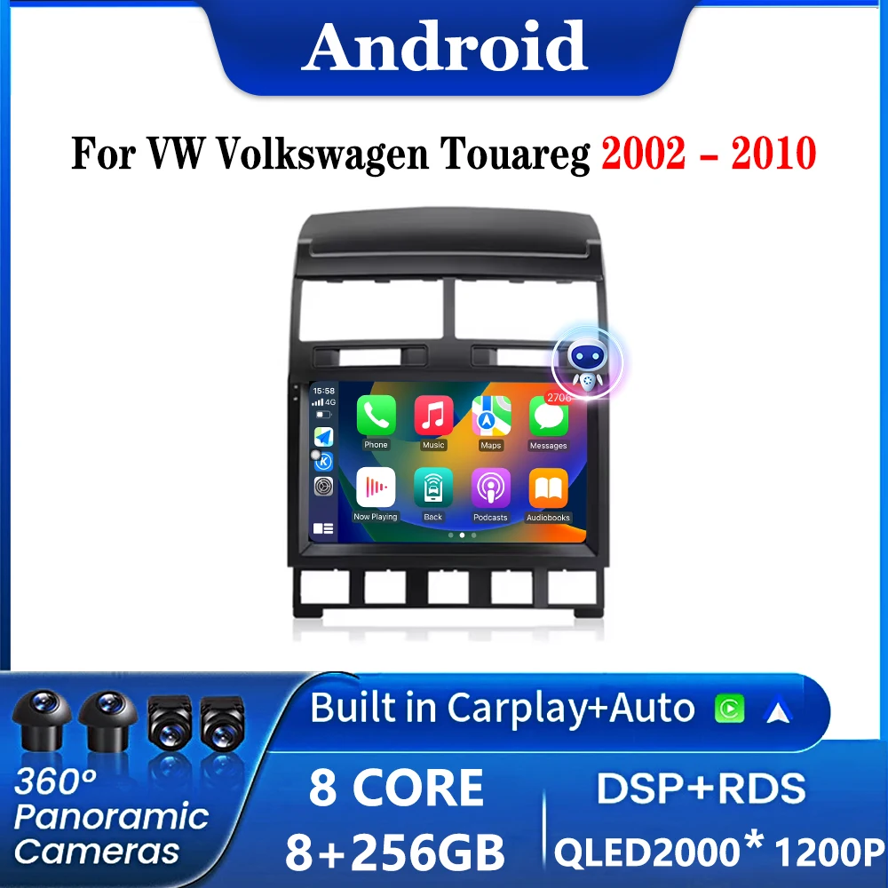

GPS Navigation Tools No 2din DVD Apple Wireless CarPlay Android Auto Radio For VW Volkswagen Touareg 2002 - 2010 Car Multimedia