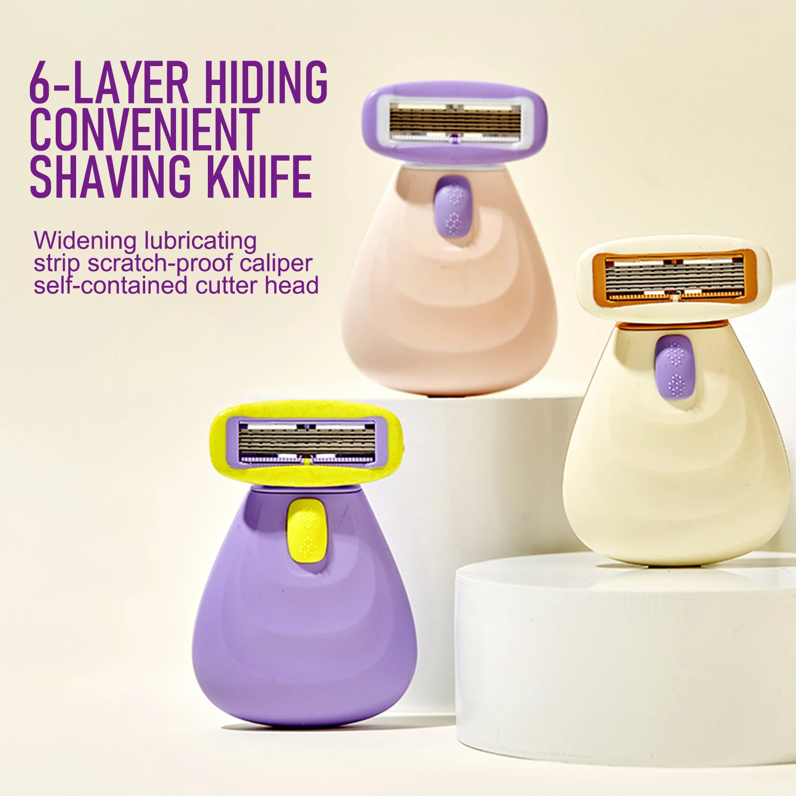 

Portable Women's Safety 6-Blades Shaving Razor Female Body Face Bikini Underarm Hair Removal Manual Shaver Tool With Travel Box