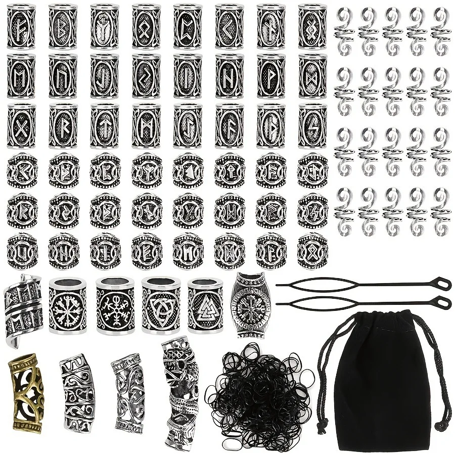 

Dreadlock Beard Beads 80pcs Acrylic Loose Beads Set Reggae Hair Decor Multicolor Non Toxic Waterproof for Braids DIY Home Party