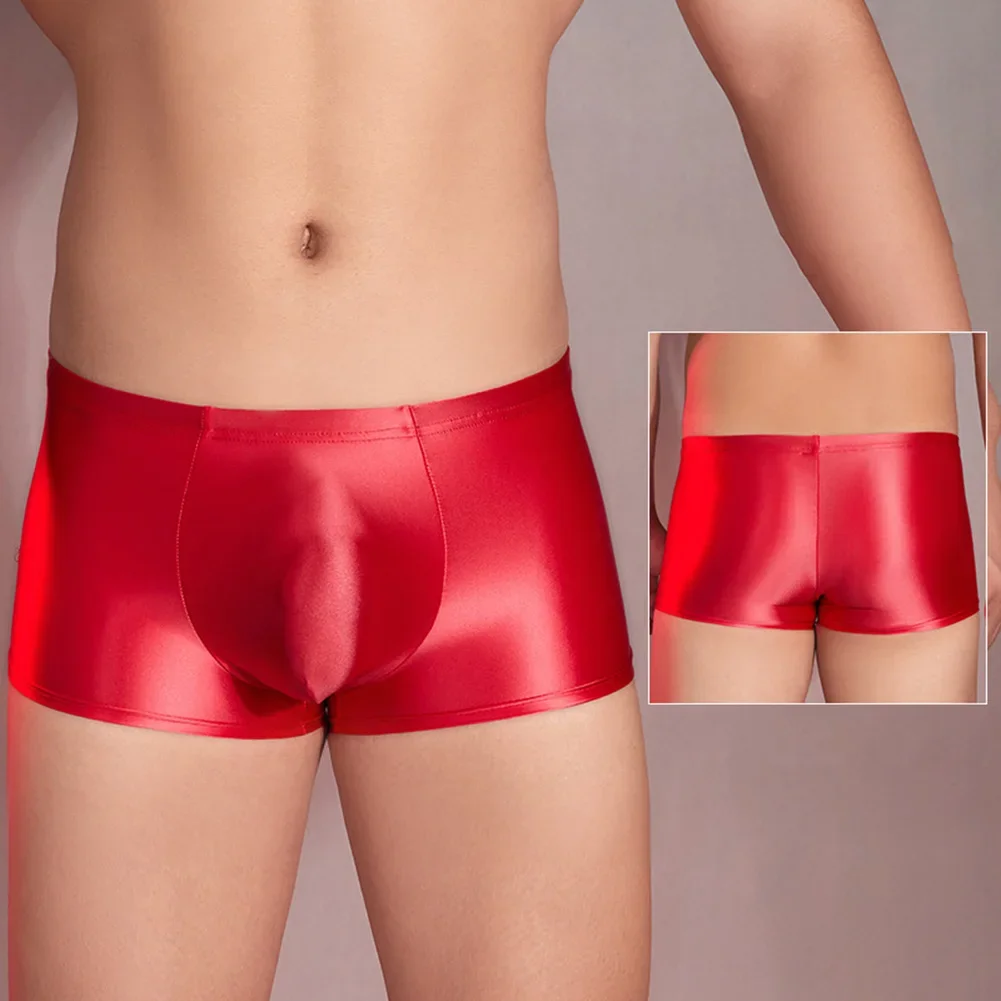 ملابس داخلية مطاطية منخفضة الارتفاع للرجال ، سراويل داخلية زيتية مثيرة