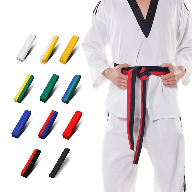 Cinturones de clasificación de colores para Taekwondo, cinturón de uniforme de artes marciales de algodón, Judo, Karate, TKD, Aikido, 1 ud.