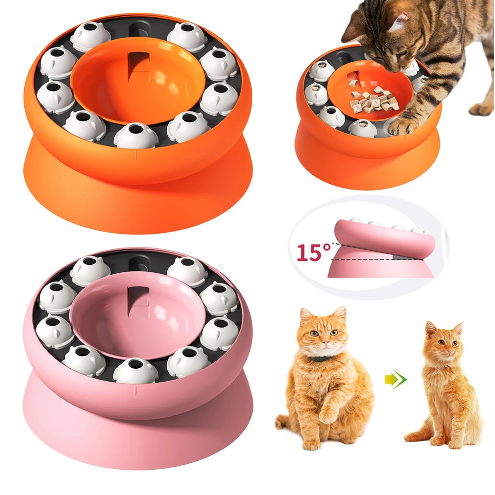 Cat Toys Cats Puzzles Feeder Rotating Slow Feeder Interactive for Indoor Cats Feeder Pet Toy for Aid Pets Digestion & Mental