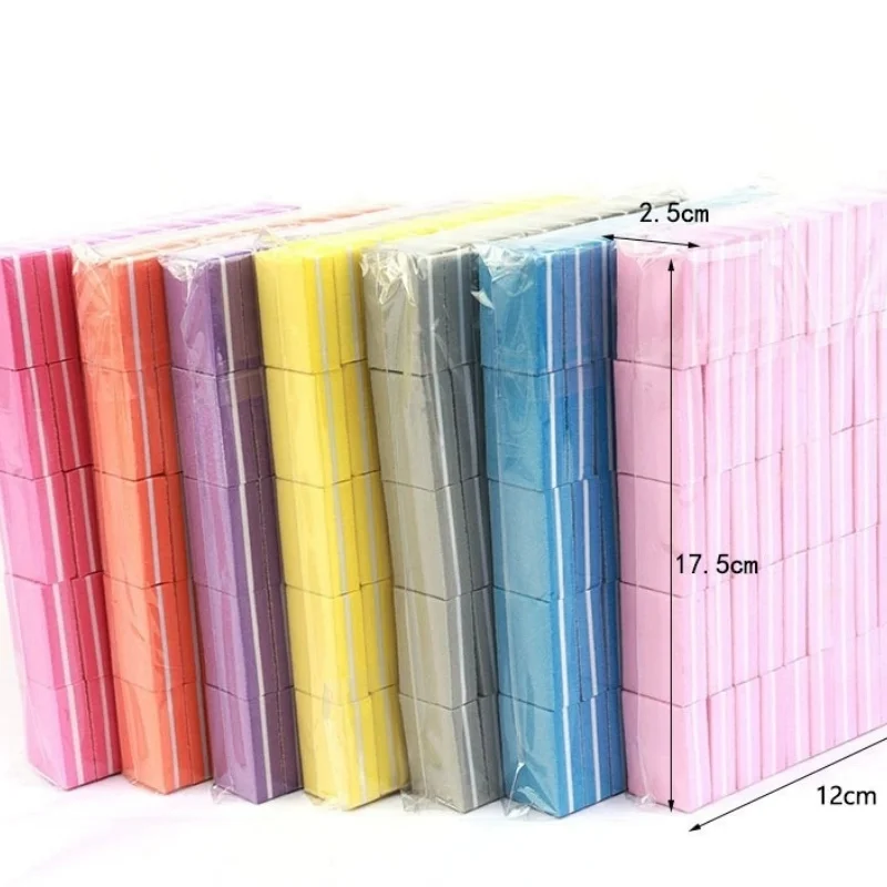 10/50/100 Stück, gemischte quadratische Nagelfeilen aus Schaumstoff, doppelseitig, zum Polieren, Schleifen und Glätten von Nagellack, Polierstreifen für Pediküre und Maniküre. – Detail 8