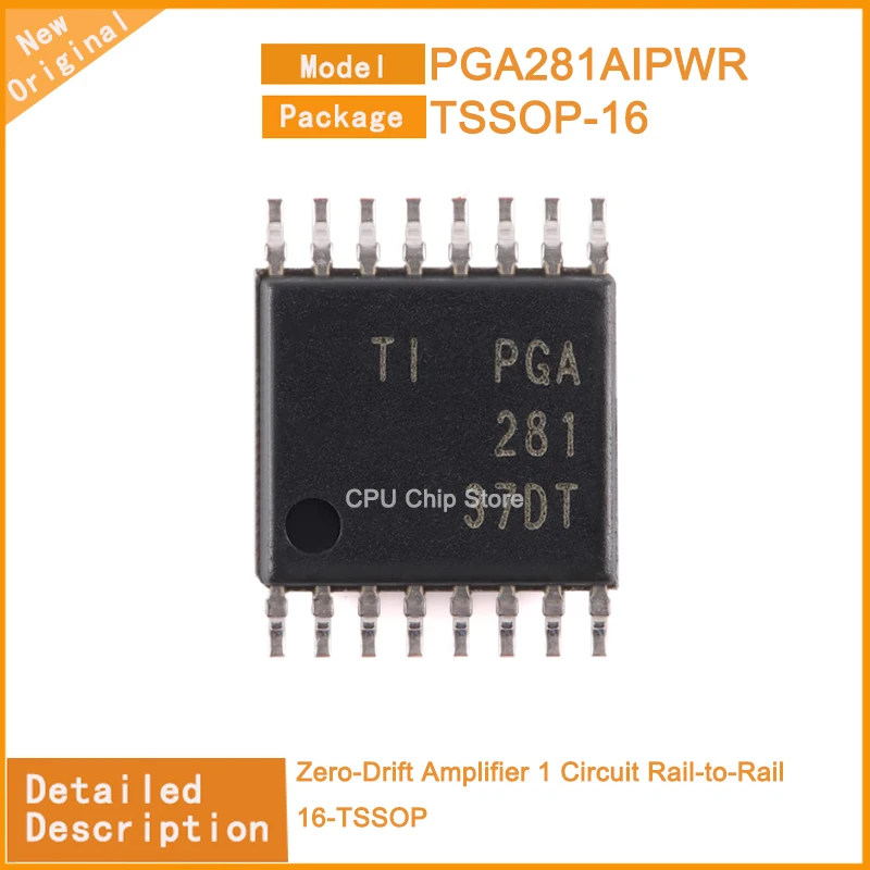 5Pcs/Lot  New Original  PGA281AIPWR  PGA281   Zero-Drift Amplifier 1 Circuit Rail-to-Rail 16-TSSOP IC Chip