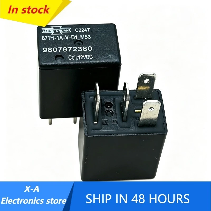 871H-1A-V-D1 M53 Automotive Relay 12VDC 4Pin Car Relay 9807972380 Vehicle Electrical Replacement Relay