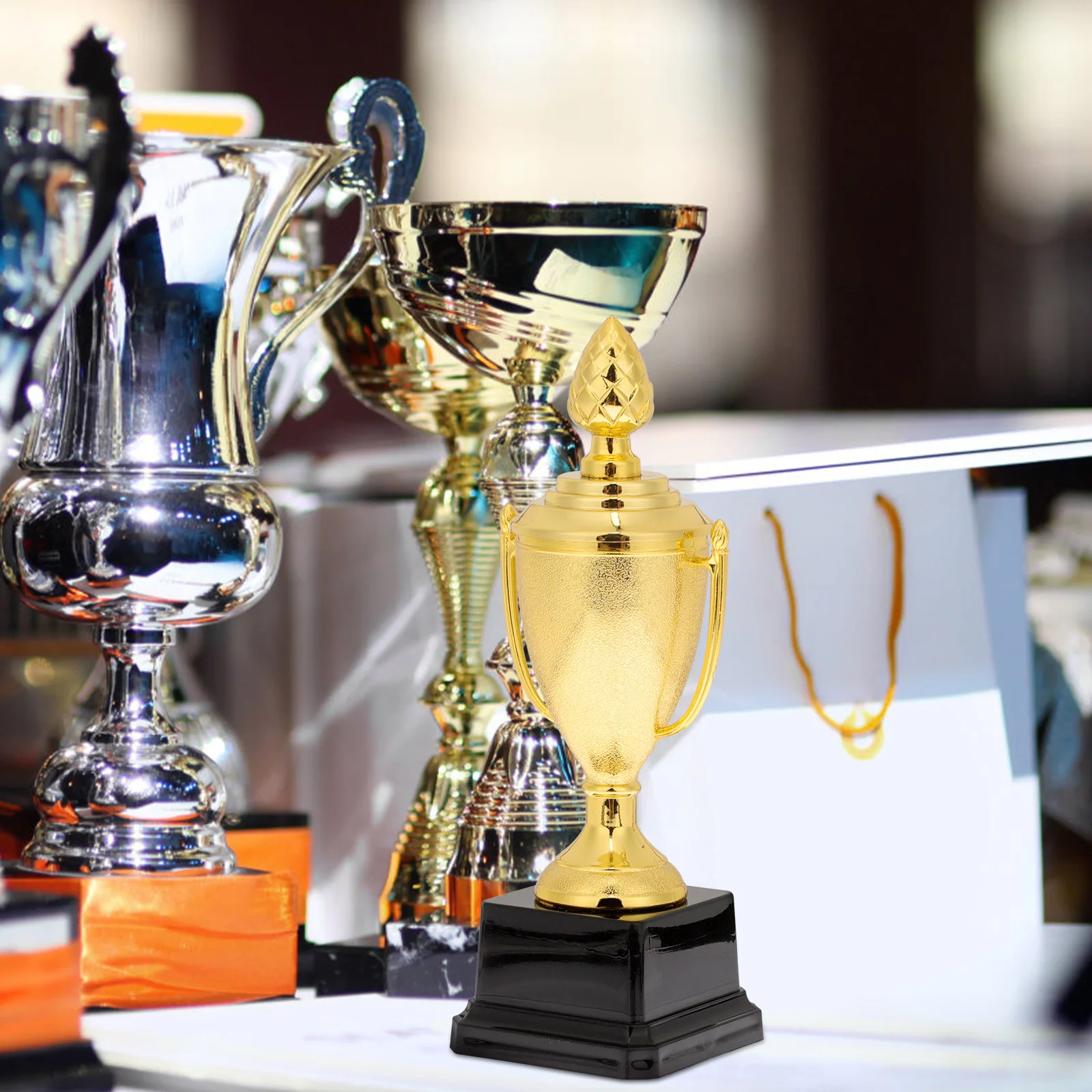 

1pc Golden For Trophies For Award Party Prop Classroom Competition Award Competition Decor Mini Trophy