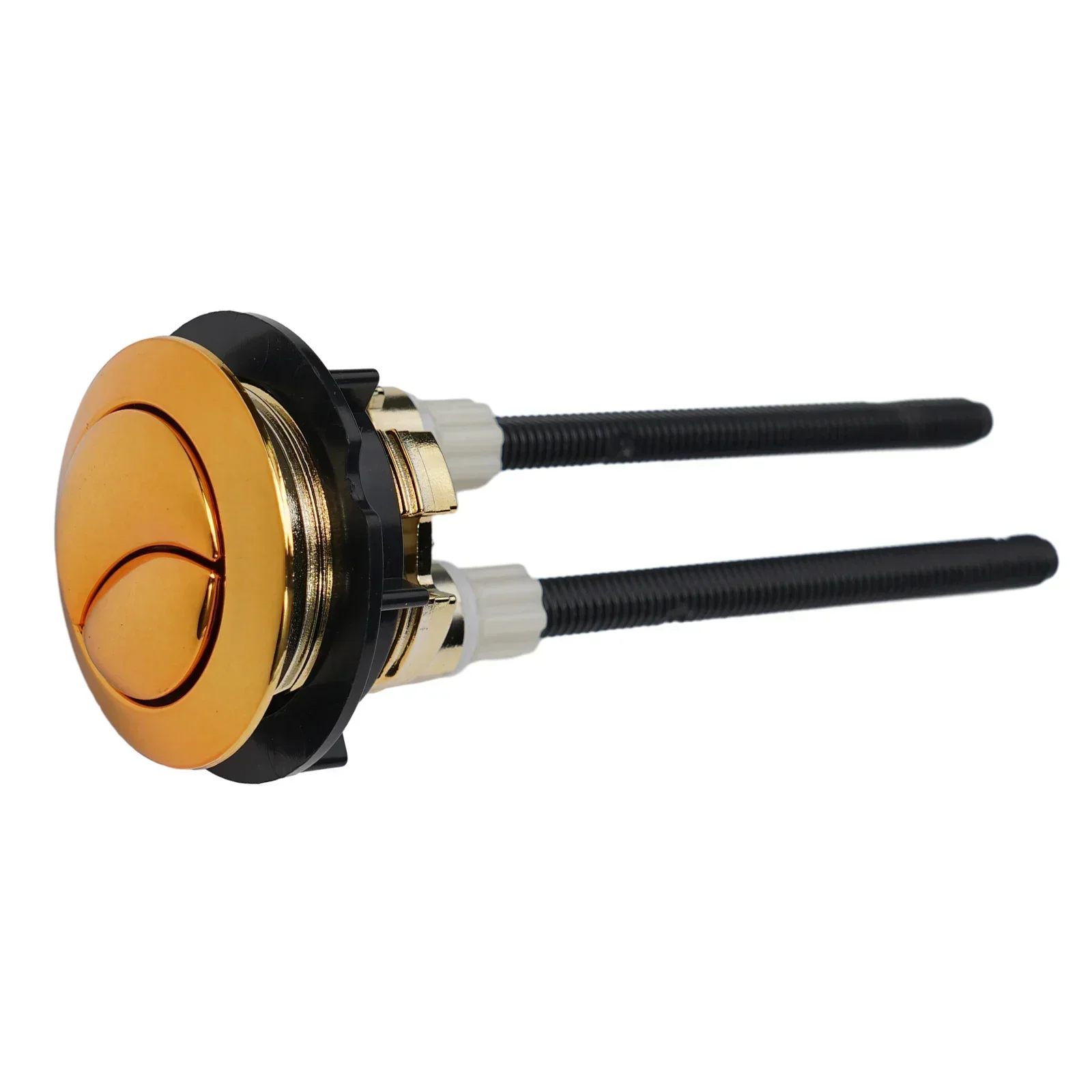 Picture 7: Golden Toilet Button Toilet Water Tank Flush Dual Push Button Double-push Flush Toilet Button Crescent Shape With 2 Rods