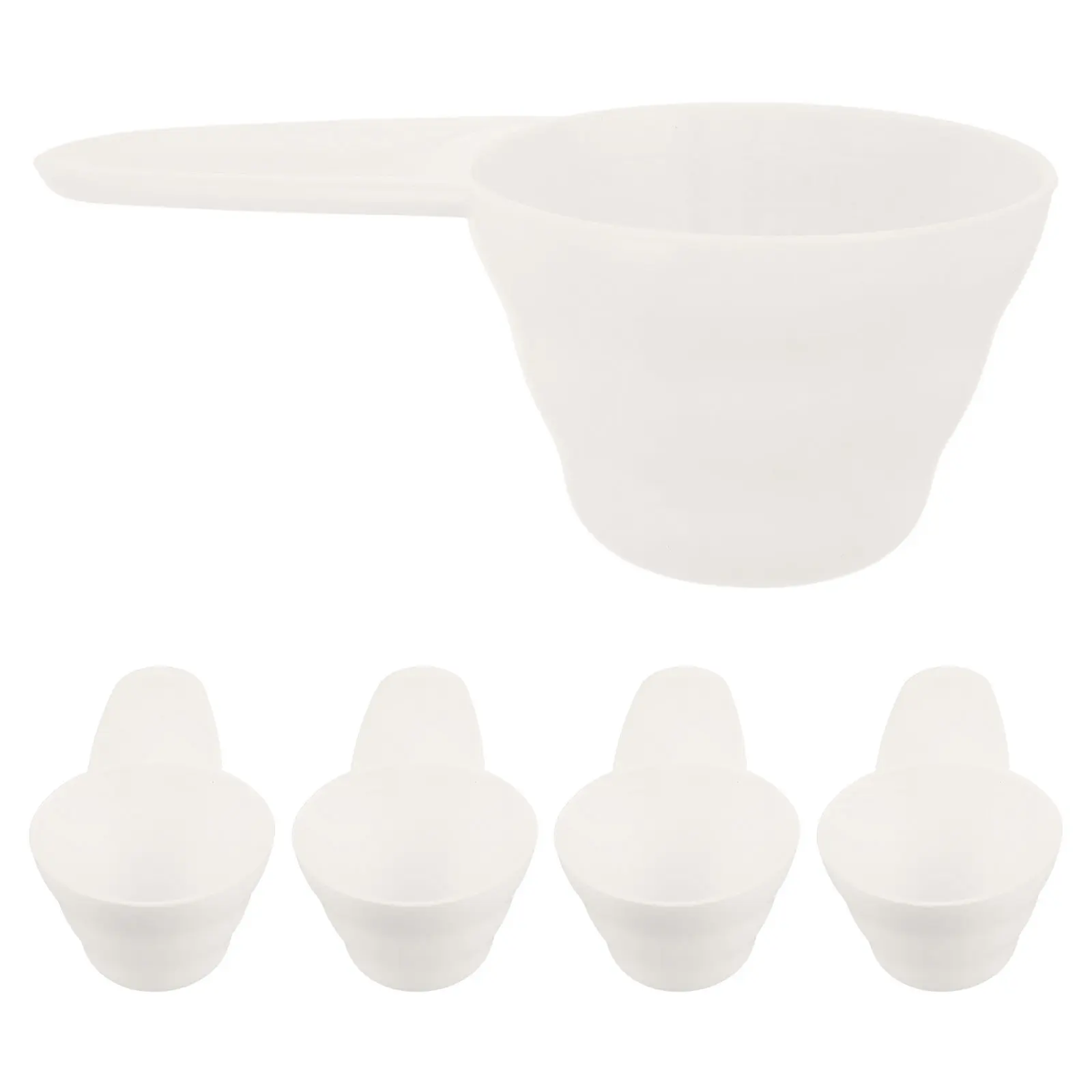 5Pcs Ergonomic Short Handle Measuring Spoons Plastic Food Safe for Baking Coffee Preparation Flour Protein Powder Pet Food Scoop