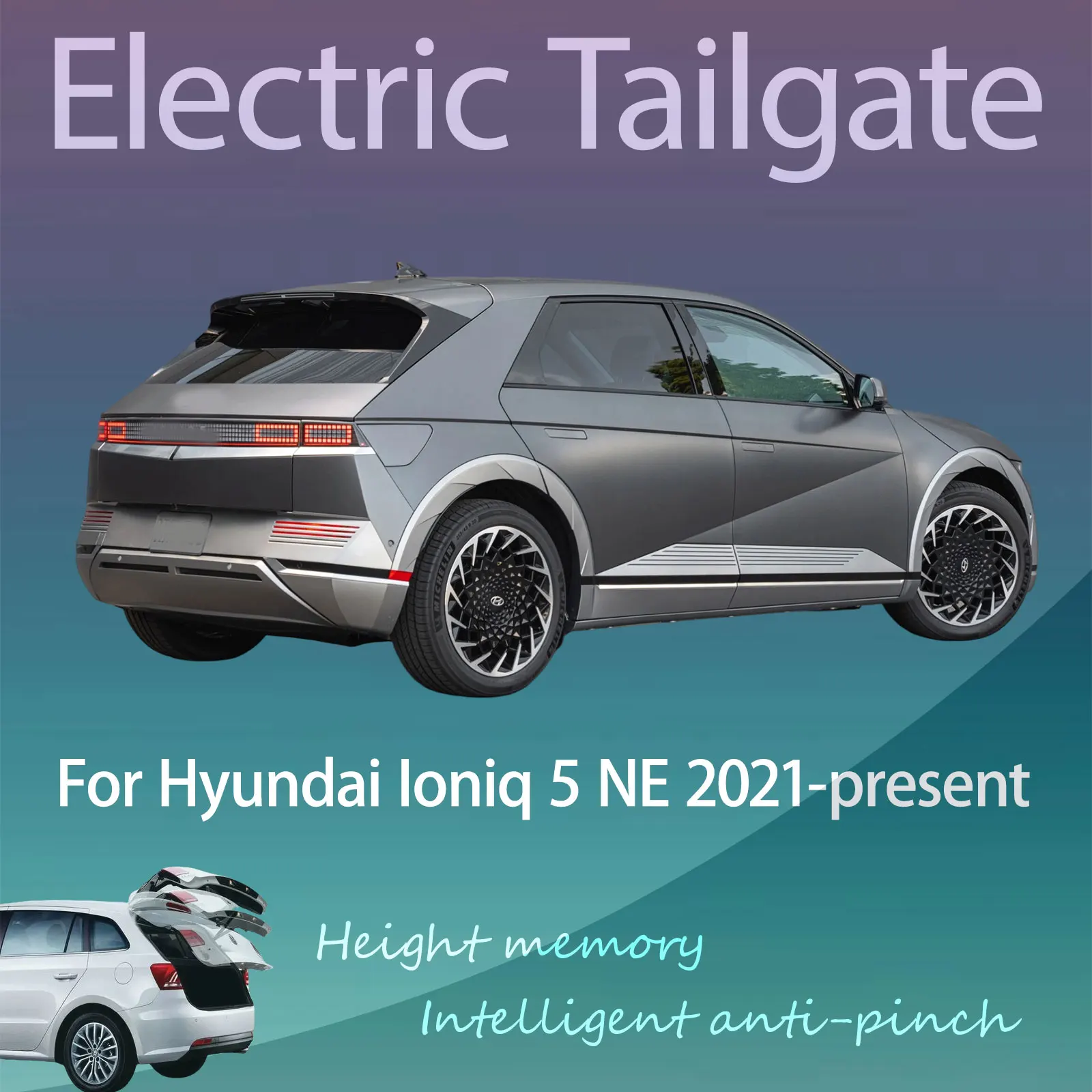 For Hyundai Ioniq 5 NE 2021-present Electric Tailgate with Sensor Trunk Anti-pinch Memory Height Intelligent Operation