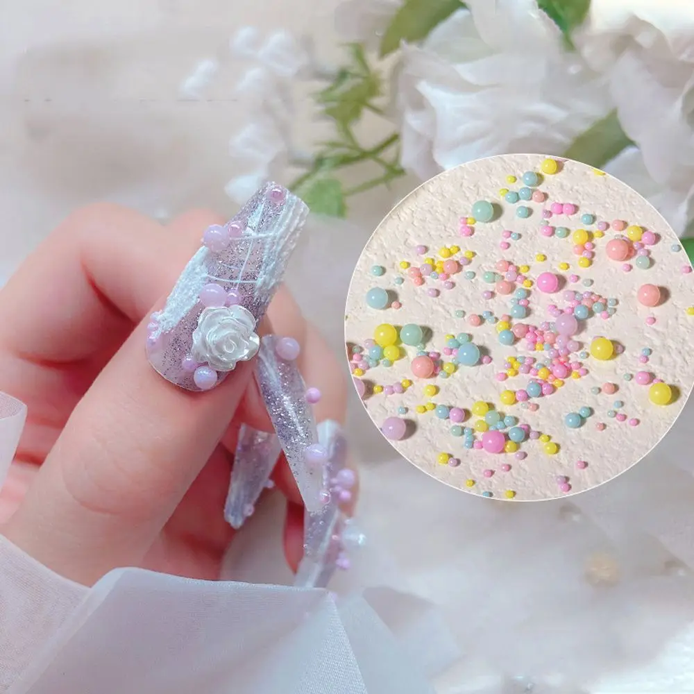 Making Manicure Accessories Filler DIY Craft Nail Art Rhinestones Nail Charms 3D Nail Art Decoration Macaron Color Bubble Beads