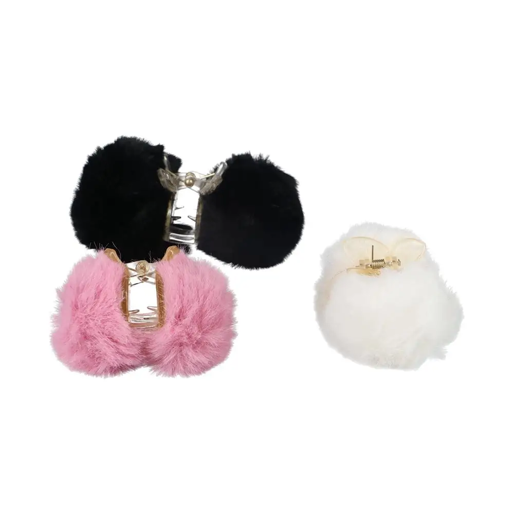 Mini Wome Hair Claw Leopard Print High Ponytail Fixed Clip Child Headwear Plush Hair Claw Korean Style Hair Clip Small Hairpin