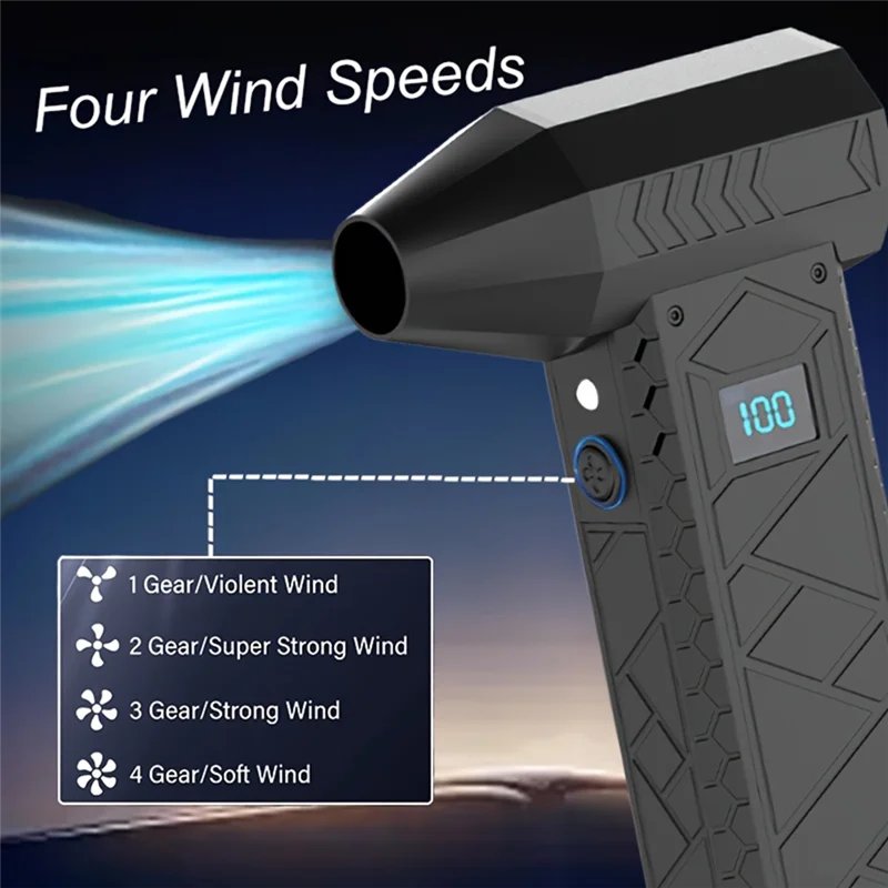 

180000 об/мин мини-воздуходувка турбореактивный вентилятор электрическая мощность дисплей ручной пылеочиститель высокоскоростной инструмент для очистки тряпки-новый