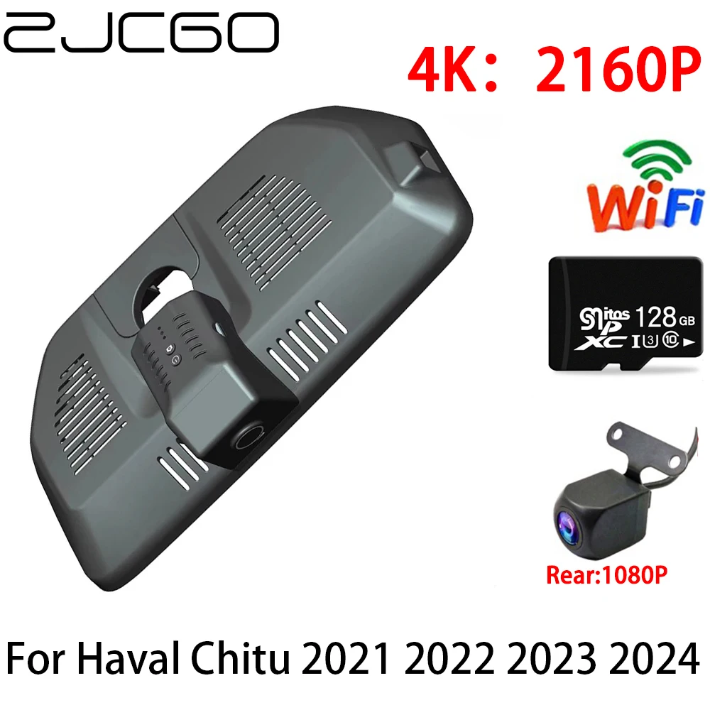 

ZJCGO 2K 4K Car DVR Dash Cam Wifi Front Rear Camera 2 Lens 24h Monitor for Haval Chitu 2021 2022 2023 2024