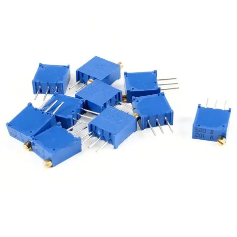100Pcs 10Value 3296W 100Ω - 500K Multiturn Trimmer Potentiometer Kit High Precision Variable Resistor