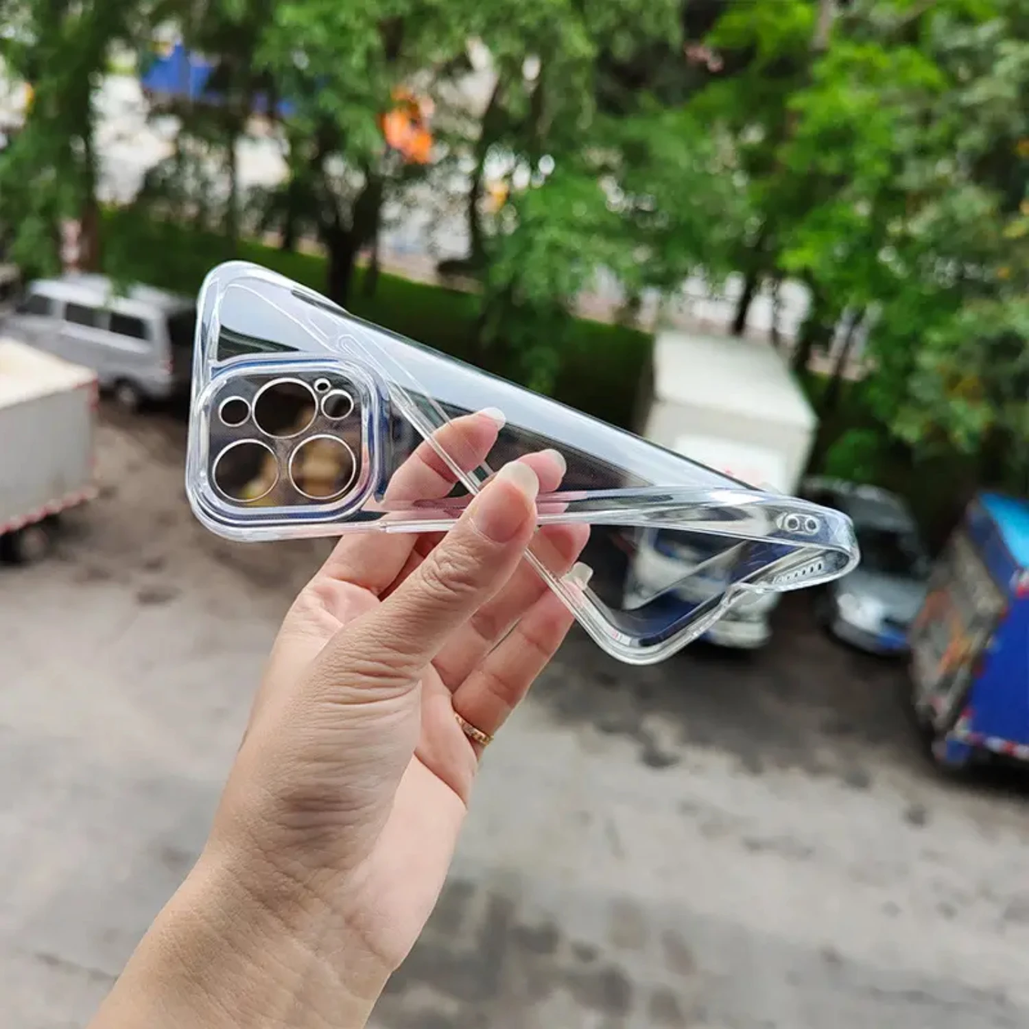 حافظة حماية من السيليكون TPU حافظة هاتف شفافة ماصة للصدمات لهاتف آيفون 14/14Plus/14Pro/14ProMax، آيفون 13/13Mini/13Pro/13