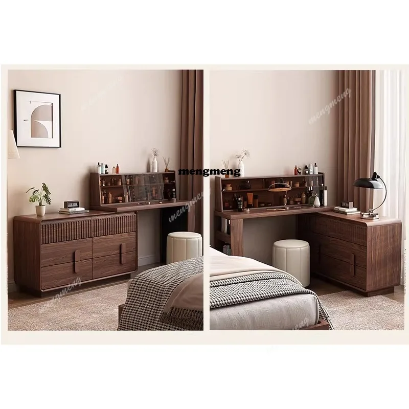 

Medieval dresser chest cabinet integrated bedroom storage cabinet retractable makeup table