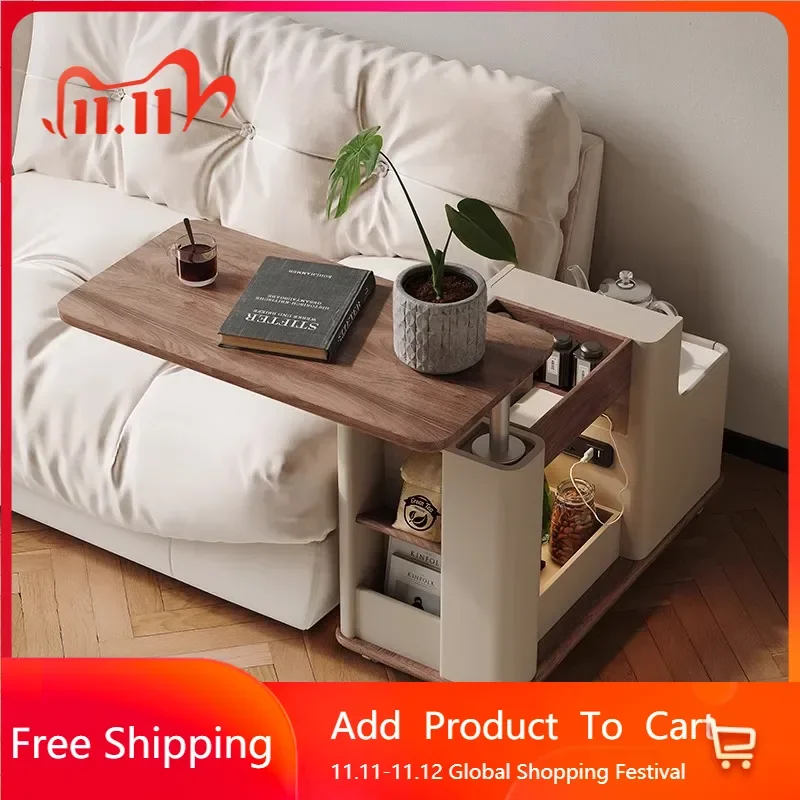 

Japanese Multifunctional Tea Table Wheels Cooker Kettle White Small Coffee Table Designer Nordic Mesa Auxiliar Trendy Furniture