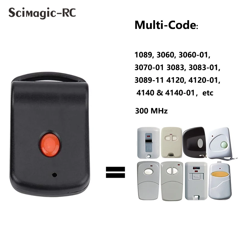 Linear Multi-Code 3089 3060 308911 10 DIP Switch Garage Door Remote Control 300MHz Handheld Transmitter Keychain