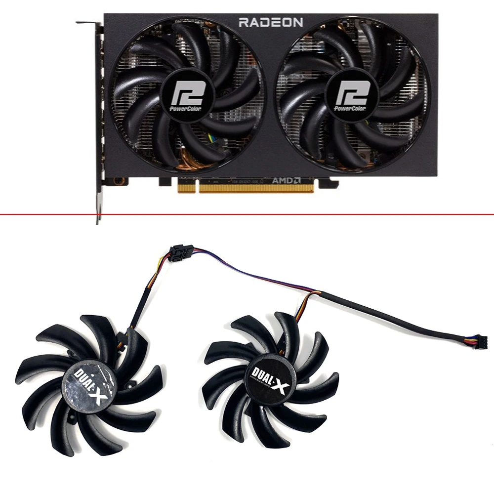 2pcs NEW Cooling Fan 85MM 4PIN FDC10H12S9-C RX5700 5600 5500 XT GPU FAN Powercolor AMD Radeon RX 6600 RX 6600XT Video Card Fan