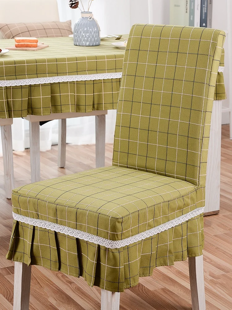 Customized High-Grade Blended Embroidered Lattice Cotton And Linen One-Piece Chair Cover 6