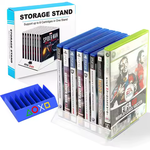 8 in 1 Game Card Storage Bracket for PS5,PS4,PS3,WIIU,Xbox Game CD Card Storage Box