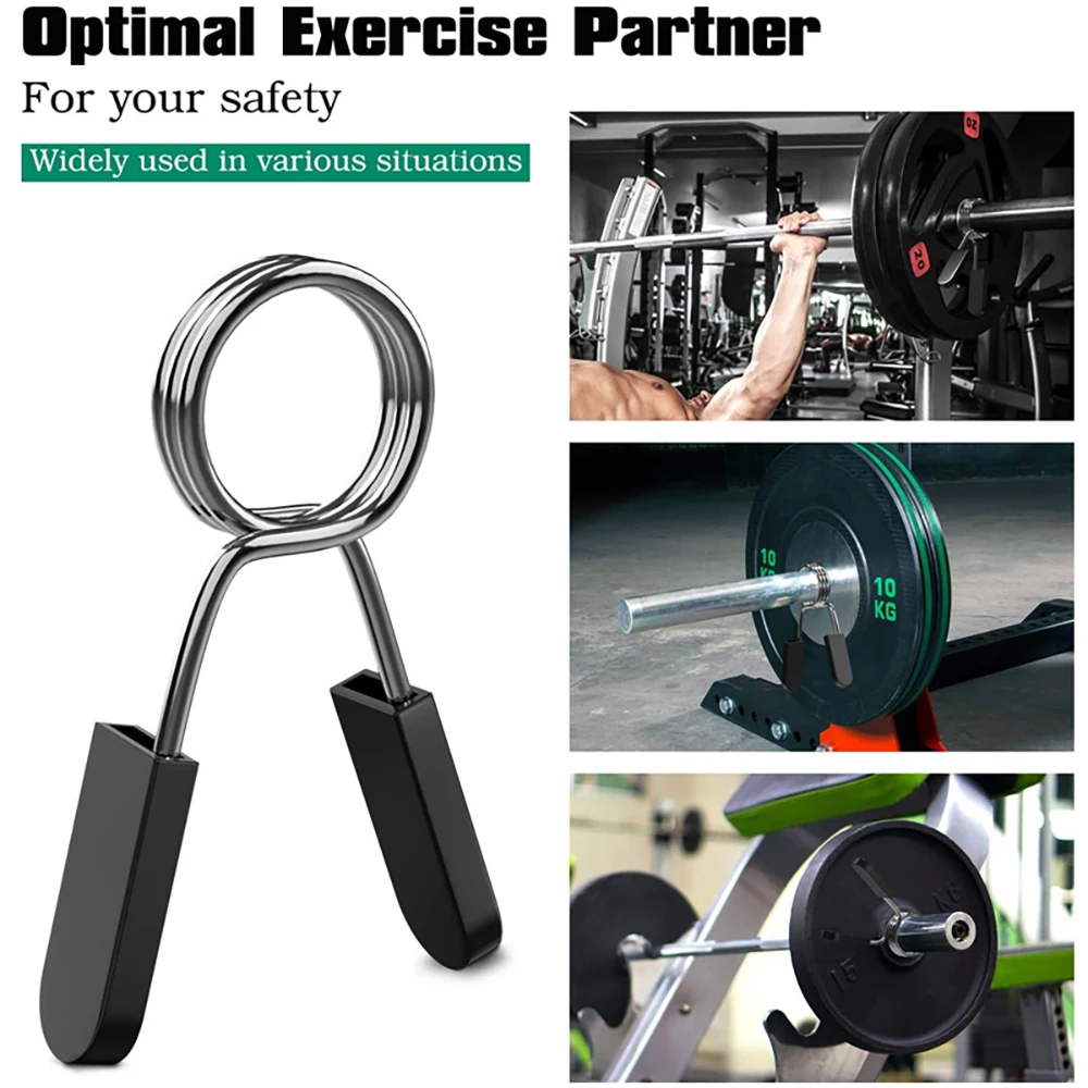 Barbell Clamp Dumbbell Clip Spring Collars 1pair 24/28/30/50mm Standard Barbell Non-Slip Lock for Gym Weightlifting Powerlifting