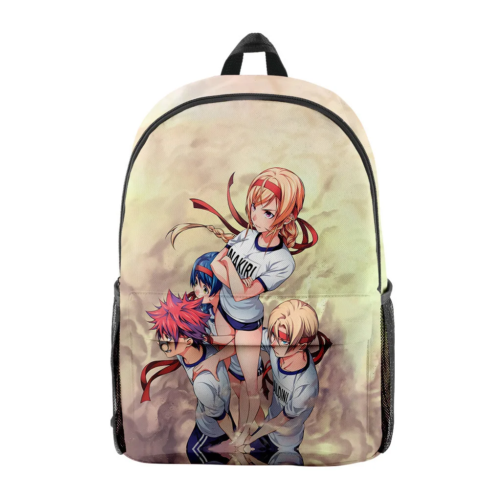 

Harajuku Food Wars Shokugeki No Soma pupil Bookbag Notebook Backpacks 3D Print Oxford Waterproof Boys/Girls Travel Backpacks