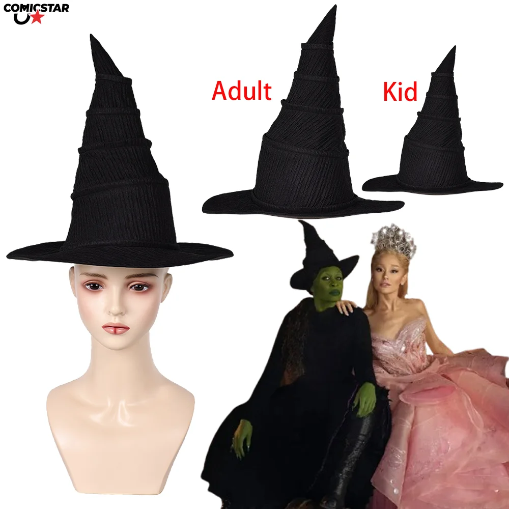 

Movie Wicked Roleplay Elphaba Cosplay Black Adult Witch Hat Kid Girls Classic Accessory For Halloween Carnival Party Disguise
