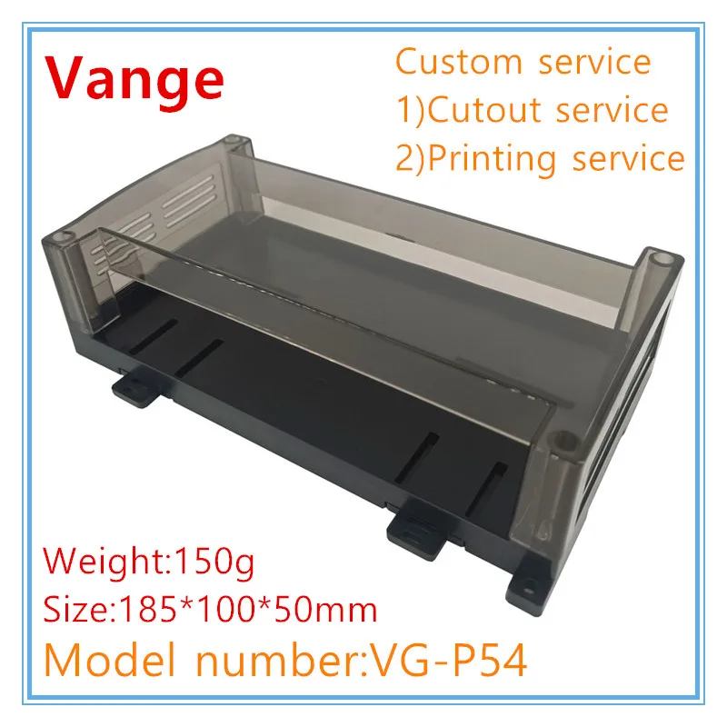 Vange PLC electronics enclosure 185*100*50mm ABS plastic project box PCB chassis housing