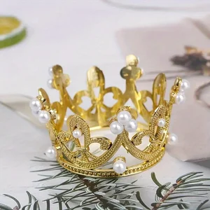 5/25 PCs Mini Plastikkronkronung Gold Silber für handgefertigte Dekorationskuchen Dekoration Prinzessin Königin Kronhochzeit Perlenkrone 12 Hauptverkaufs -Top -Königin -Kuchen - №10