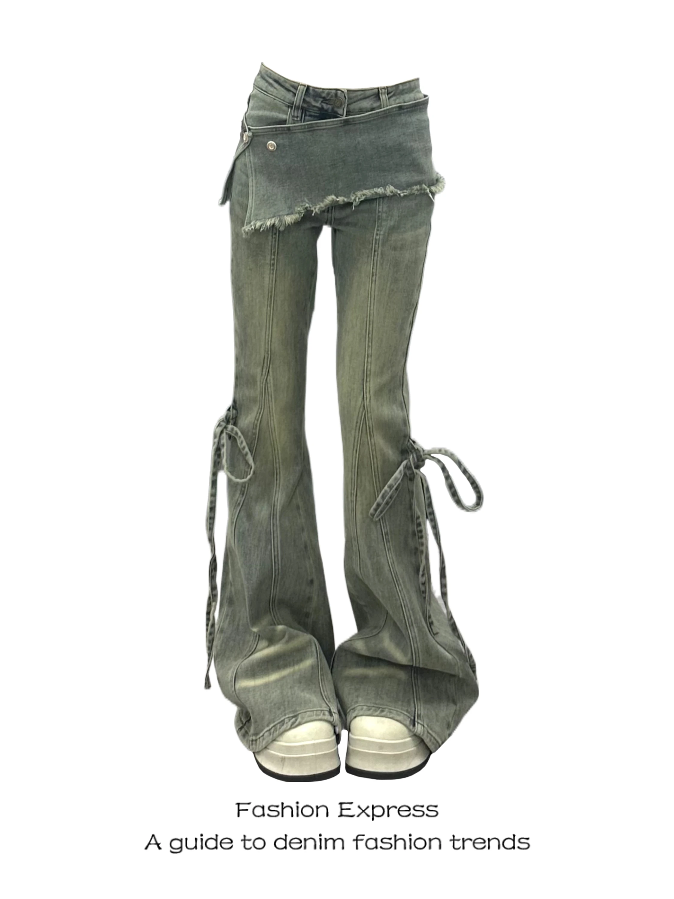 

Women's Bell Bot Jeans High Waist Denim Pants Retro American Sle Design Slimming Effect Casual Wear All Seasons