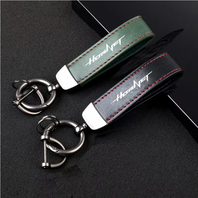 1PCS Motorcycle Metal PU Leather Motorcycle Keychain Ring Accessories For HONDA CB250 Hornet  CB750 CB600F CB 750 Accessories