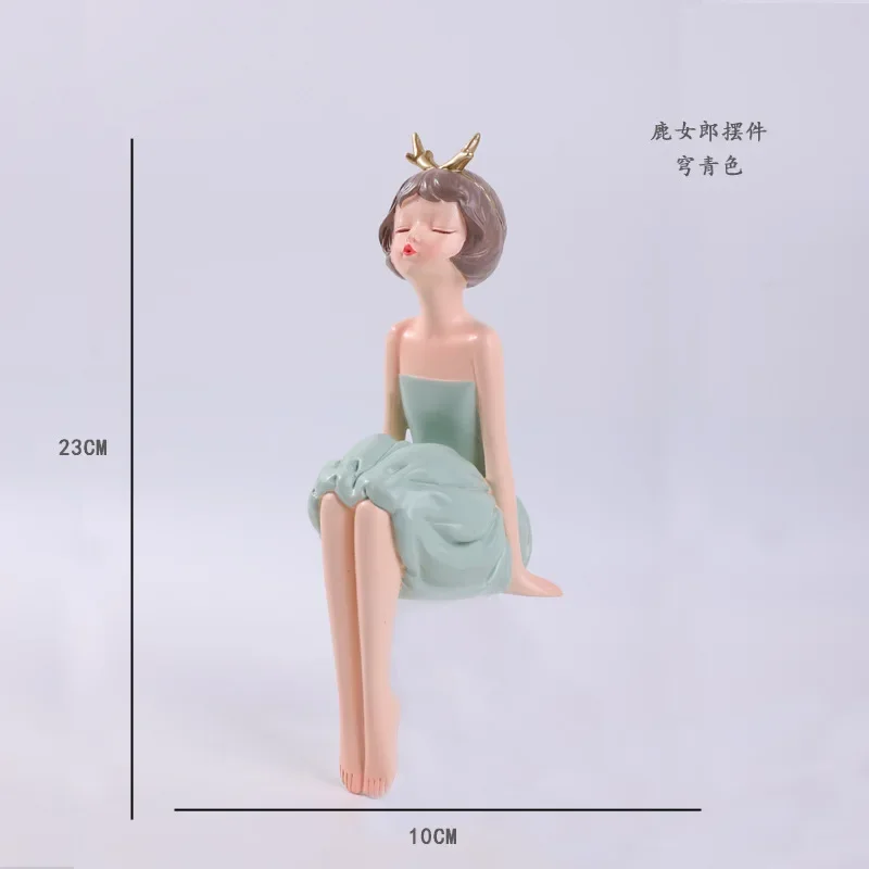 Girl Resin Ornaments Figure Statue Sculpture Figurines Home Decoration Accessories Furnishings Crafts Embellishments