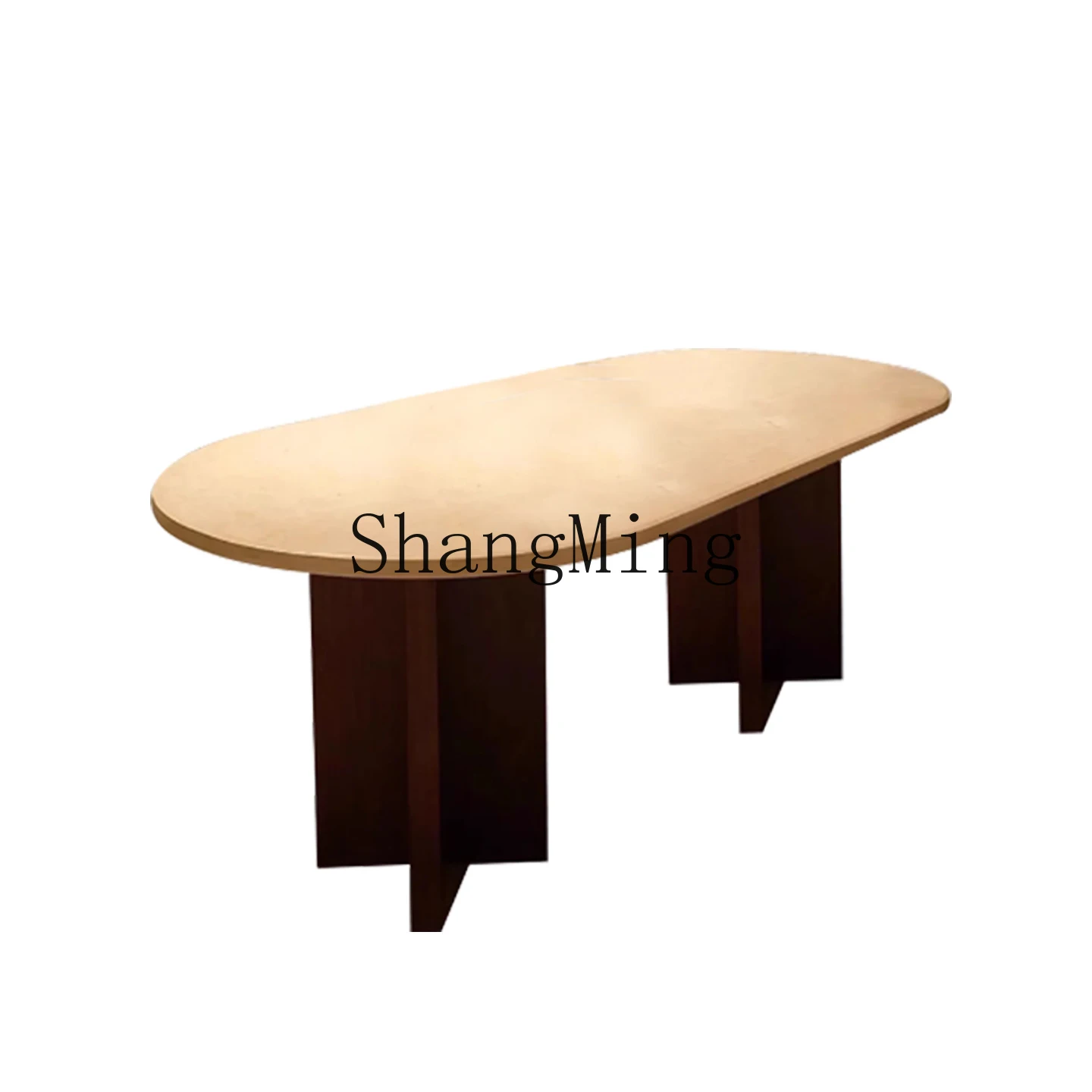 

CL rock slab oval dining table log style medieval simple light luxury modern dining table and chair combination