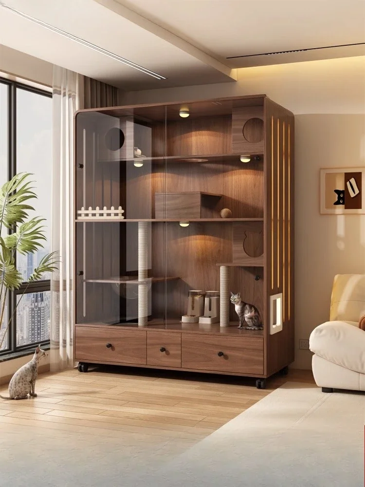 

AAvilla Household Indoor Cat Climbing Frame With Toilet Integrated Cat Litter Cabinet Luxury Does Not Occupy An Area