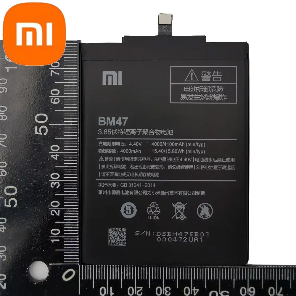 2025 Years BM47 Original Battery For Xiaomi Hongmi Redmi 3Pro 3 Pro 3S 3X 4X Phone Battery Bateria 4100mAh Fast Shipping