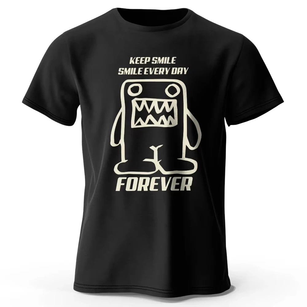 

2025ins Keep Smile Every Forever Letter Printed Cotton Classic Vintage Funny T-Shirt for Men Women Sportswear Tops Tees Y2k