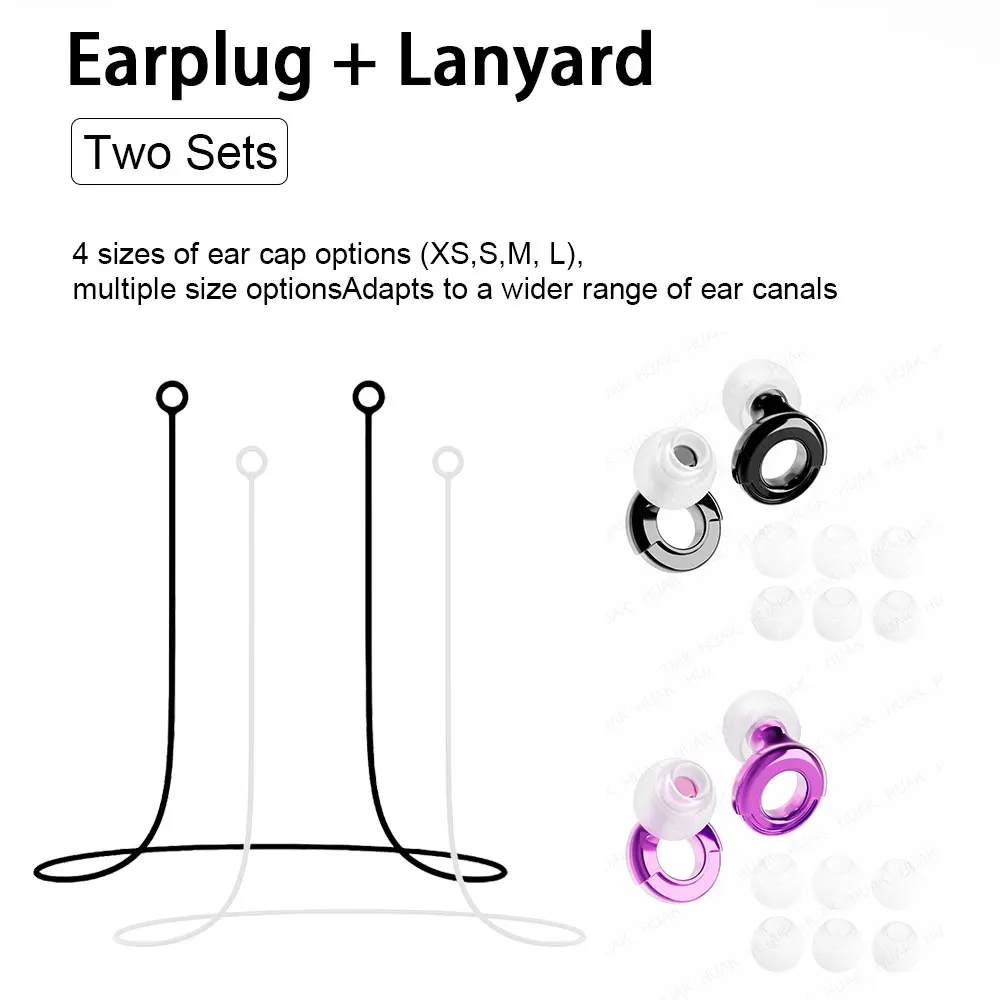 2 Pairs Soft Comfort Silicone Earplugs Reusable Waterproof Noise Blocking Ear Plugs, Anti-Lost Ear Protection for Swimming, Trav