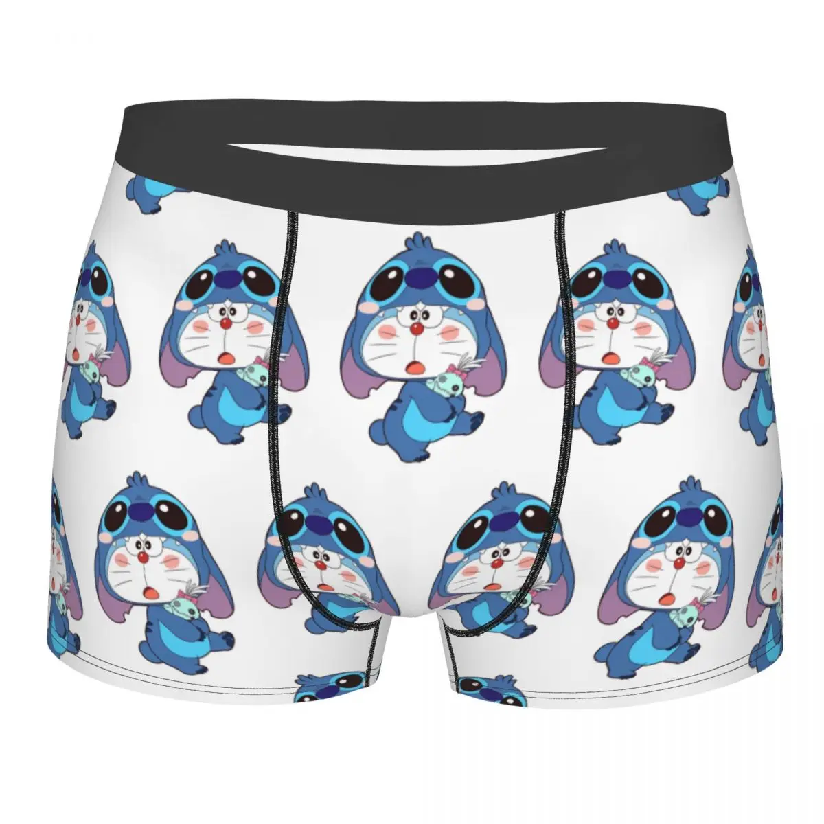 Custom Doraemon Stitch Cute Men Boxers Shorts Ultra Soft Underwear Japanese Printed Cool Breathable Panites