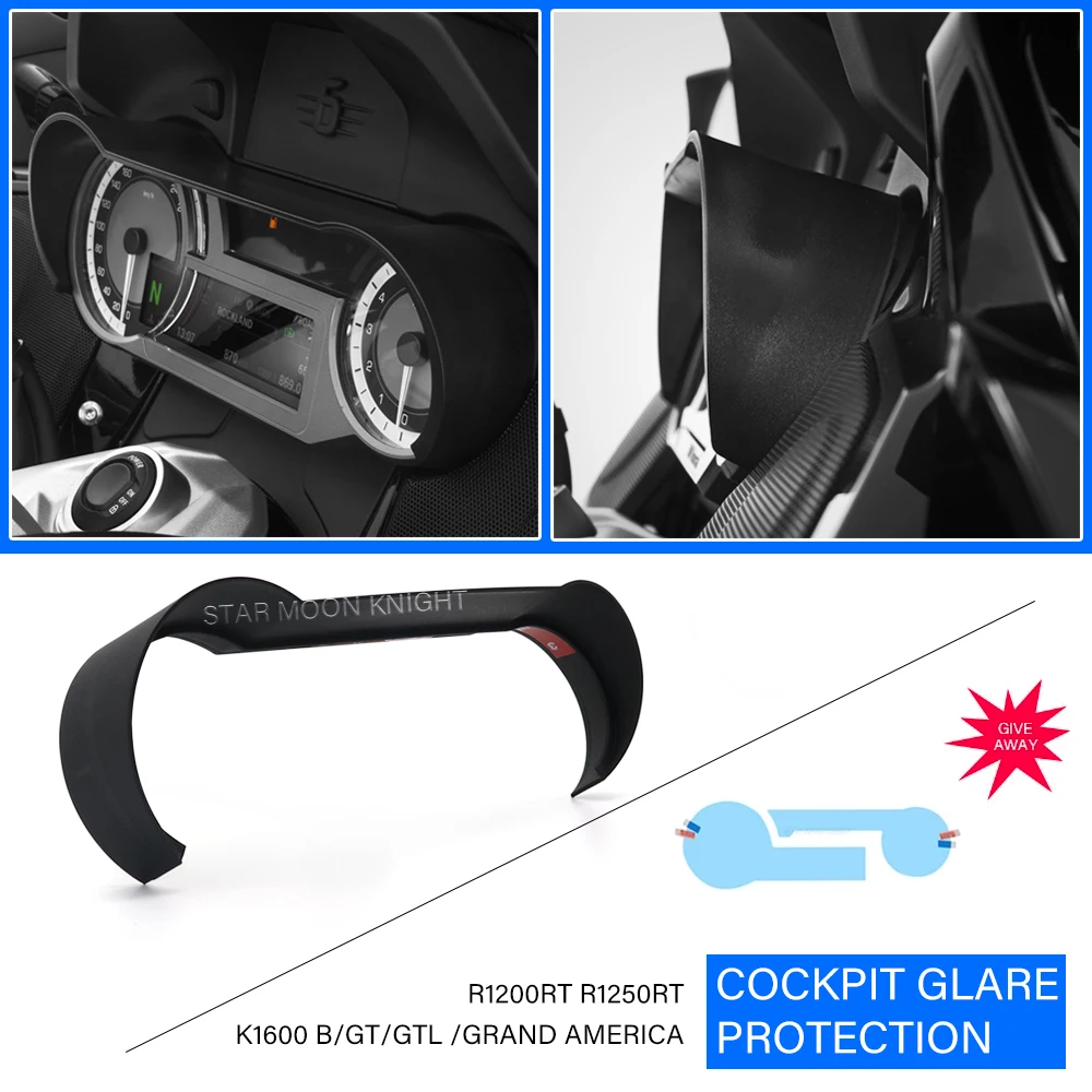 Cockpit Glare Protection For BMW R1250RT R1200RT K1600 B GT GTL GA K1600B K1600GTL Accessories Instrument Meter Cover Guard