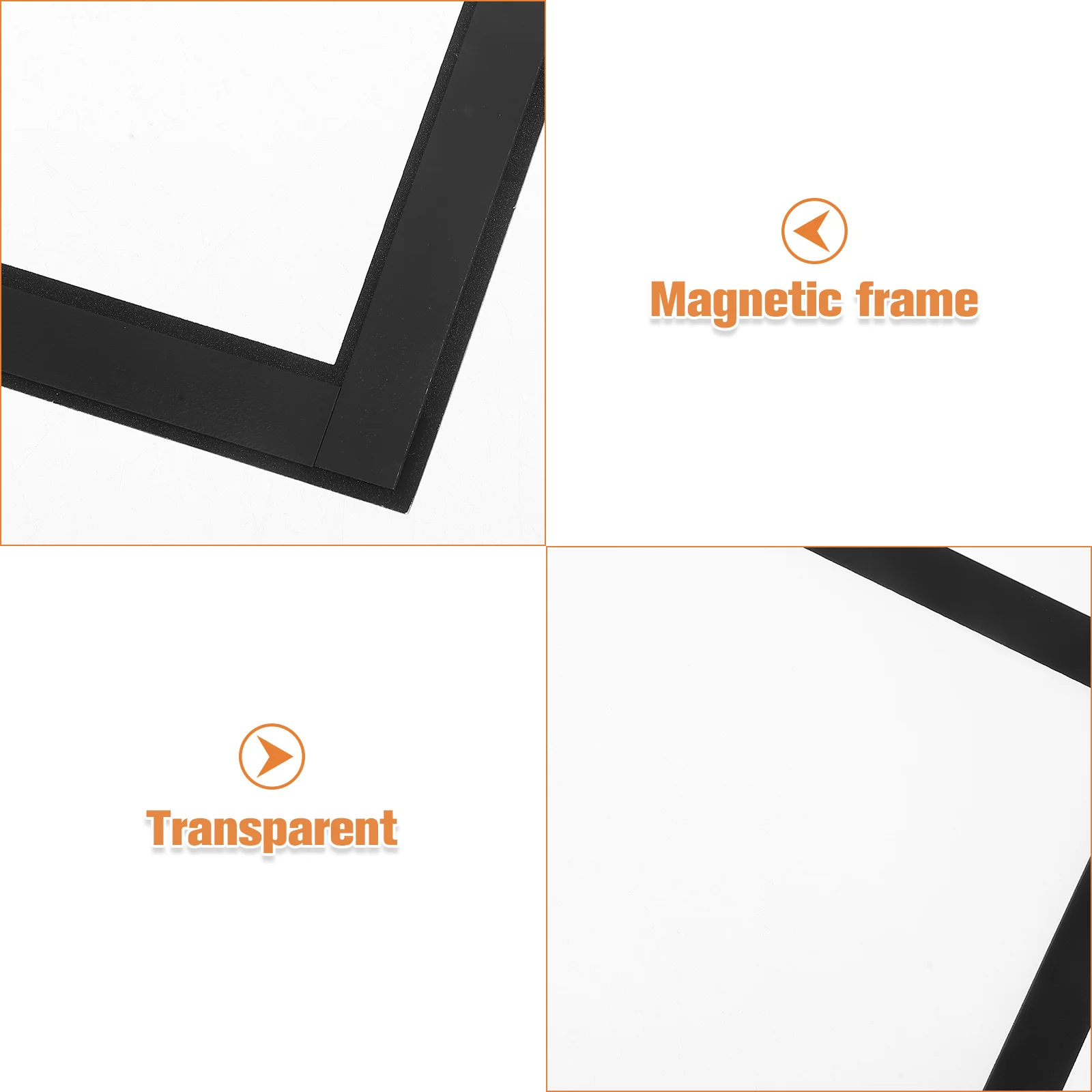 إطار ملصق مغناطيسي شفاف مقاس A4 لعرض المعلومات على الوجهين للمستندات والمكتب والمدرسة والمنزل وخفيف الوزن وقابل لإعادة الاستخدام #2