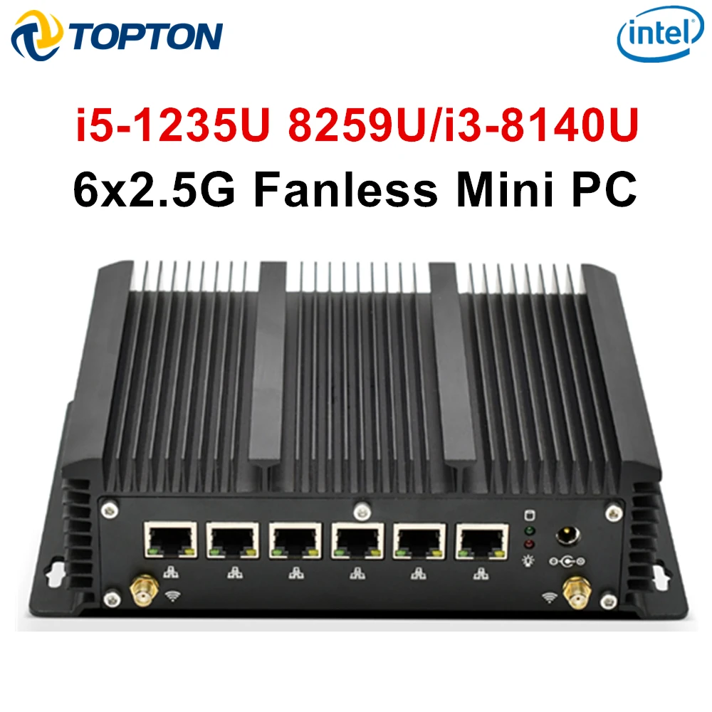 Topton6x2.5GbELANFanlessFirewallMiniPCIntelCorei51235U8259Ui3DDR5DDR42*COMAES-NIpfSenseOPNsenseHomeServer-AliExpress